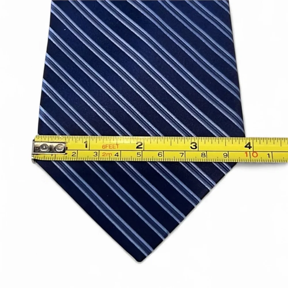 Jones New York Striped Silk Tie Blue